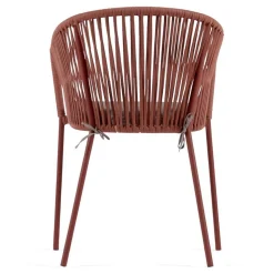 Geflecht Armlehnenstühle in Rotbraun - Udolpho (4er Set)