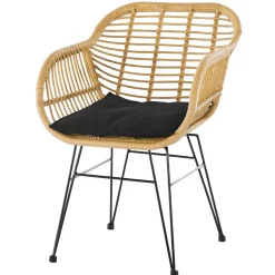 Geflecht Armlehnstuhl aus Kunstrattan Beige - Syanta (2er Set)