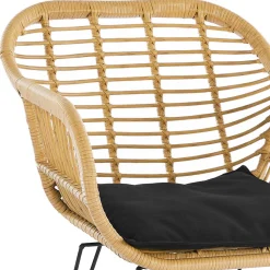 Geflecht Armlehnstuhl aus Kunstrattan Beige - Syanta (2er Set)