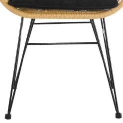 Geflecht Armlehnstuhl aus Kunstrattan Beige - Syanta (2er Set)