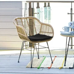 Geflecht Armlehnstuhl aus Kunstrattan Beige - Syanta (2er Set)