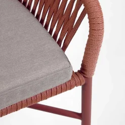 Geflecht Barstühle in Dunkelrot - Lejavra (4er Set)