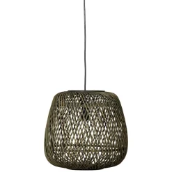 Geflecht Hängeleuchte in Oliv Grün - Enzuena (2er Set)