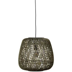 Geflecht Hängeleuchte in Oliv Grün - Enzuena (2er Set)