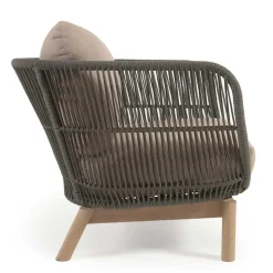 Geflecht Loungesessel in Dunkelgrün - Casimiro (2er Set)