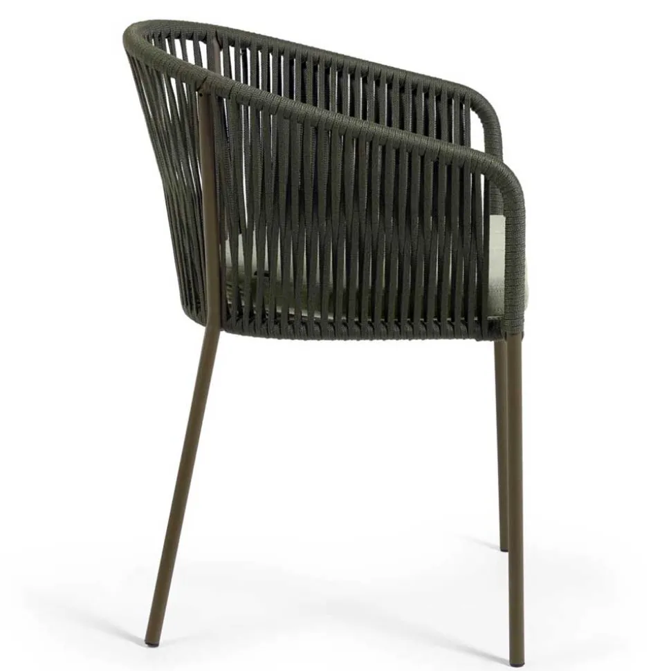 Geflecht Stühle in Dunkelgrün - Zenuvra (4er Set)