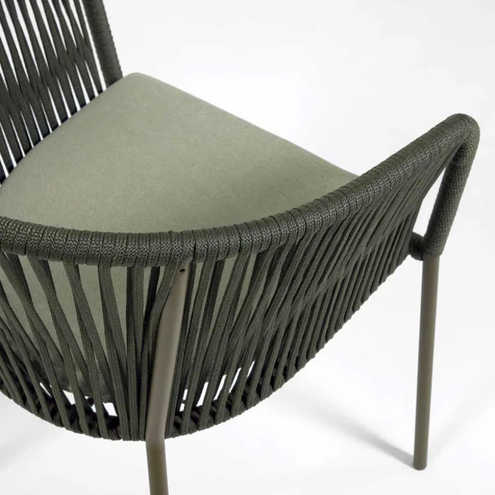 Geflecht Stühle in Dunkelgrün - Zenuvra (4er Set)