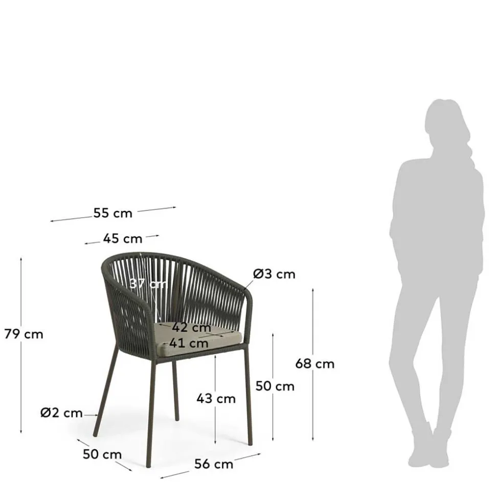 Geflecht Stühle in Dunkelgrün - Zenuvra (4er Set)