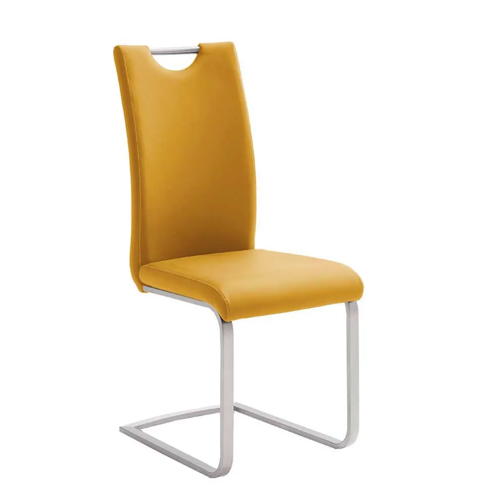 Gelbe Stühle für Esszimmer Carismata als Freischwinger (4er Set)