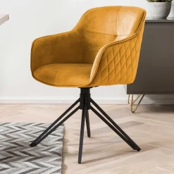 Gelber Armlehnenstuhl mit Drehgestell - Bellatrix