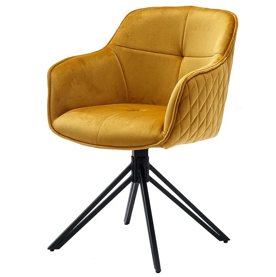 Gelber Armlehnenstuhl mit Drehgestell - Bellatrix