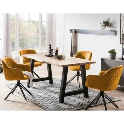 Gelber Armlehnenstuhl mit Drehgestell - Bellatrix