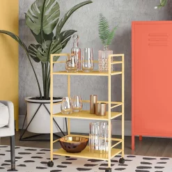 Gelber Servierwagen mit drei Etagen - Leviada