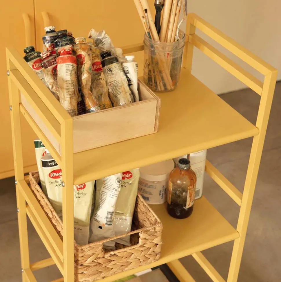 Gelber Servierwagen mit drei Etagen - Leviada