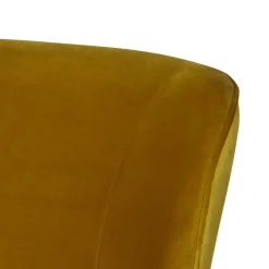 Gelbes Samt Sofa Mid Century Ramia mit Holzbeinen in Schwarz