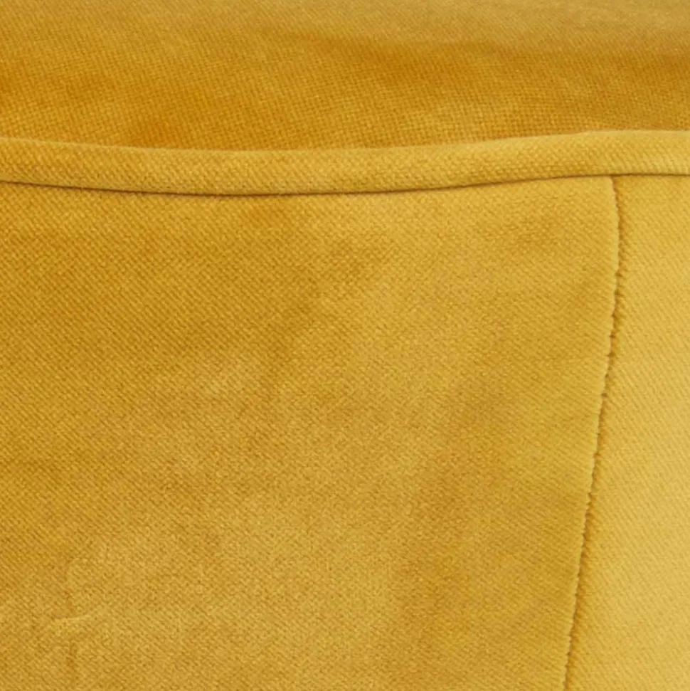 Gelbes Samt Sofa Mid Century Ramia mit Holzbeinen in Schwarz