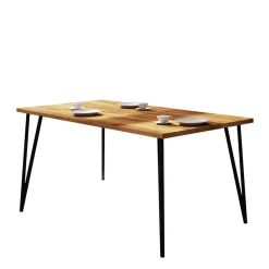 Geölter Wildeiche Essenstisch mit Stahlbeinen - Mandirov