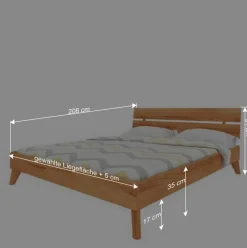 Geöltes Massivholzbett in 8 Größen - Junola