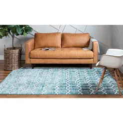 Geometrisch gemusterter Teppich mit Kurzflor - Calencio