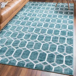 Geometrisch gemusterter Teppich mit Kurzflor - Calencio