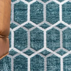 Geometrisch gemusterter Teppich mit Kurzflor - Calencio