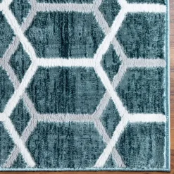 Geometrisch gemusterter Teppich mit Kurzflor - Calencio