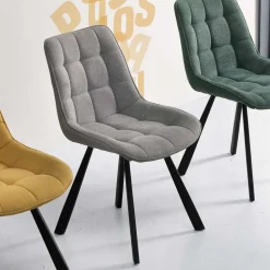 Gepolsterte Esszimmerstühle in Hellgrau - Infinando (4er Set)