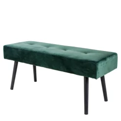 Gepolsterte Samtbank in Dunkelgrün - Janluca