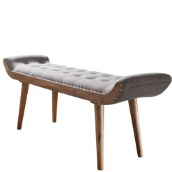 Gepolsterte Sitzbank in Grau Stoffbezug - Dattilon