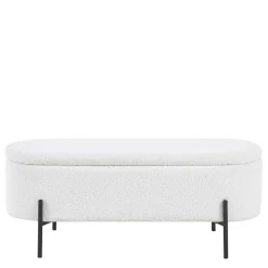 Gepolsterte Sitzbank in Weiß Boucle - Miram