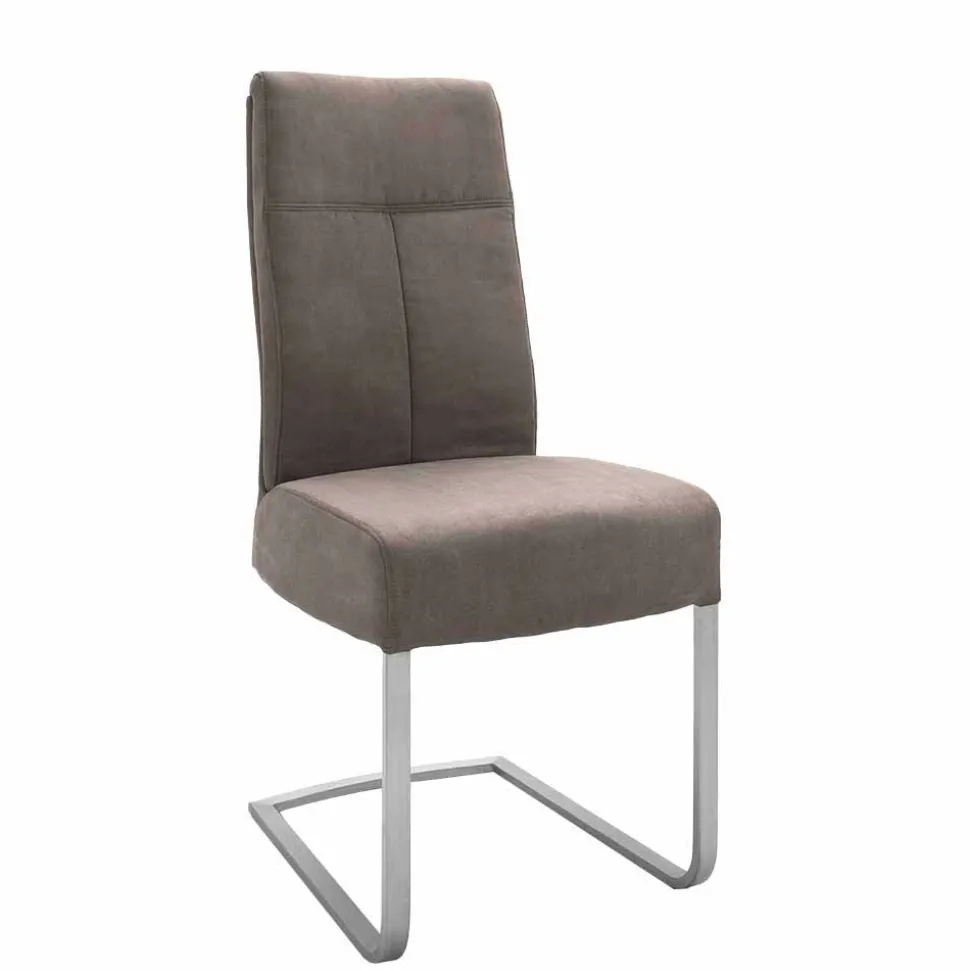 Gepolsterter Freischwinger Stuhl in Braun - Carpreras (2er Set)