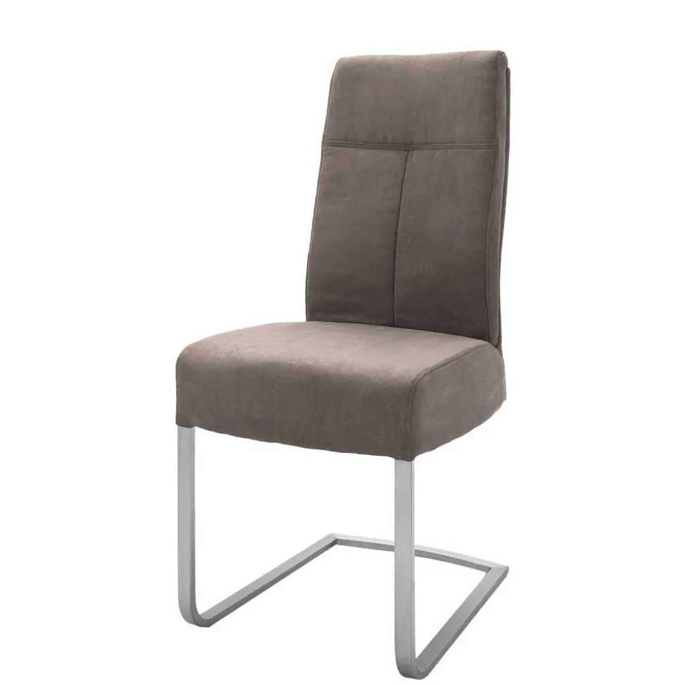 Gepolsterter Freischwinger Stuhl in Braun - Carpreras (2er Set)