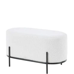 Gepolsterter Hocker in Oval mit Boucle Bezug - Cady