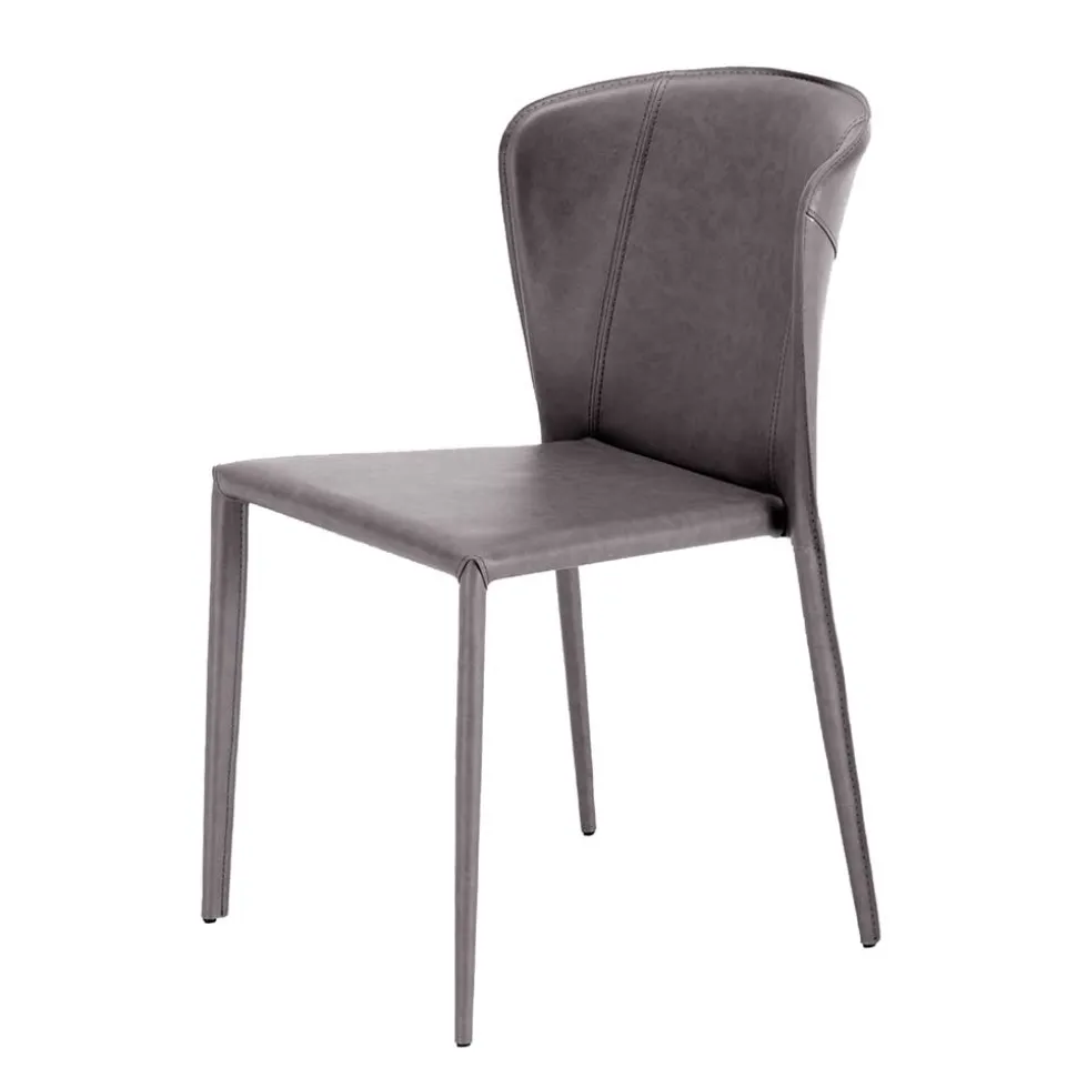 Gepolsterter Stuhl in Dunkelgrau - Baika (2er Set)