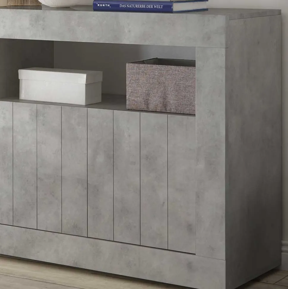 Geradlinige Kommode in Beton Nachbildung - Korlin