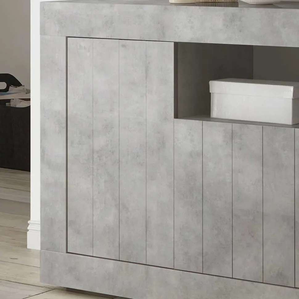 Geradlinige Kommode in Beton Nachbildung - Korlin