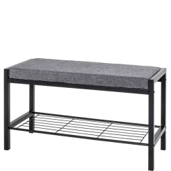 Geradlinige Metallbank gepolstert in Schwarz - Deliana