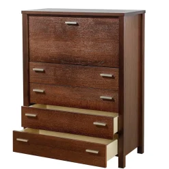 Geradlinige Schreibkommode in Wenge Braun - Glosidrana