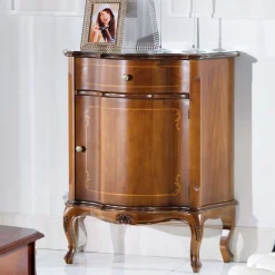 Gerundete Kommode im Barock Stil Dentro mit Nussbaum Furnier