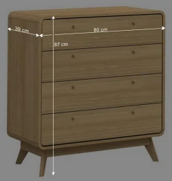 Gerundete Kommode mit vier Schubladen - Sophiea