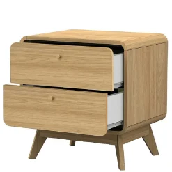 Gerundete Nachtkommode in Eiche Optik - Irons