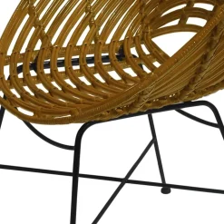 Gerundeter Designstuhl aus Rattan Geflecht Natur - Makan