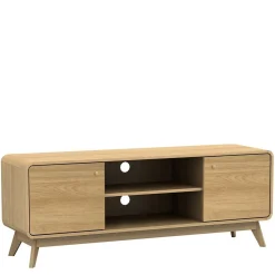 Gerundetes Lowboard in Eiche Optik - Alcuam