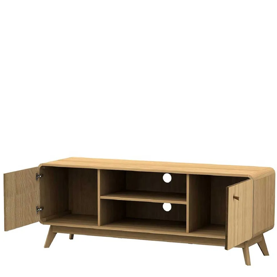 Gerundetes Lowboard in Eiche Optik - Alcuam