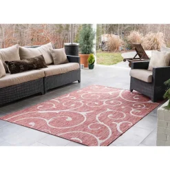 Gewebter Teppich aus PP mit Ornament Motiv - Rick