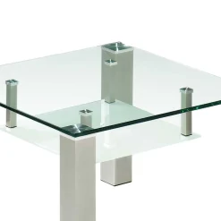 Glas Couchtisch Carlot mit Rollen