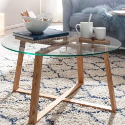 Glas Couchtisch in Rund 78x41x78 - Lavissa