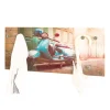 Glas Garderobe mit Motorroller Fotodruck - Fleppos