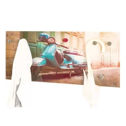 Glas Garderobe mit Motorroller Fotodruck - Fleppos