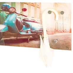 Glas Garderobe mit Motorroller Fotodruck - Fleppos